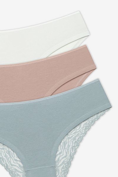 Penti Leaf Tones Hipster Panty Σετ 3 τεμαχίων - Πολύχρωμο και λεπτομερές