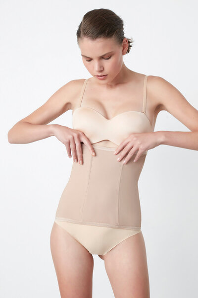 Penti Μπεζ Premium Κορσές Μέσης με Αγκράφες