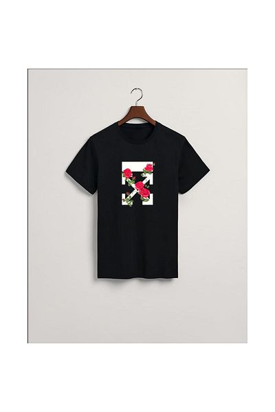 MarkaTurko Street Style Μαύρο Ειδικού Σχεδιασμού Βαμβακερό μπλουζάκι Unisex 1505-58