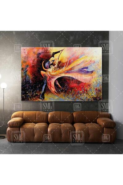 SML TABLO Tutkuyla Dans Eden Romantik Çift Etekleri Uçuşan Kadın Dancer Tango...