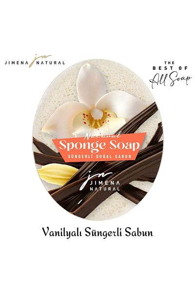 Jimena Natural صابون إسفنجي طبيعي بالفانيليا 125 جم