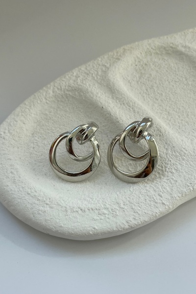 Lavian Accessories Gümüş Döngü Halkalar Küpe