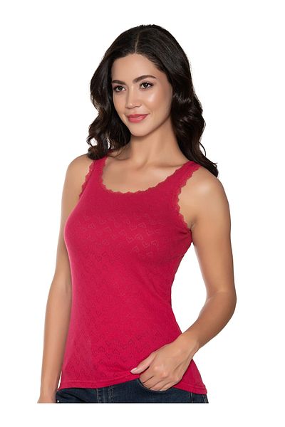 SİERNA Women's 6-Piece Jacquard Wide Strap Undershirt Srn-000625