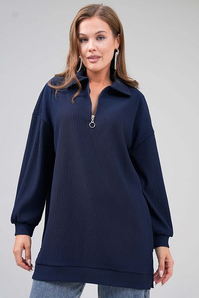 VOLT CLOTHİNG Pulover lung de damă cu fermoar