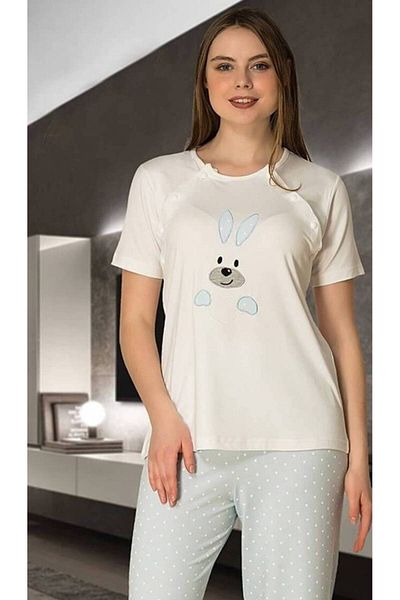 by İGP Set de pijamale de maternitate din bumbac cu maneca scurta