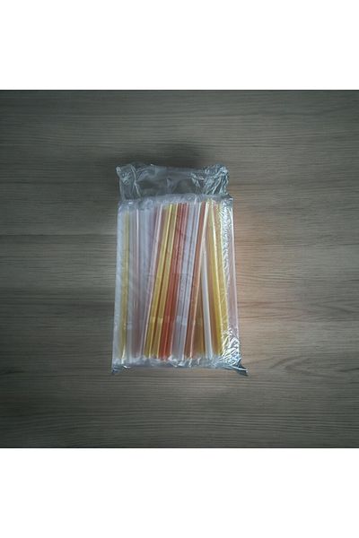 Bora Temizlik Ve Ambalaj Ürünleri Set of 100 Colorful Gusseted Straws