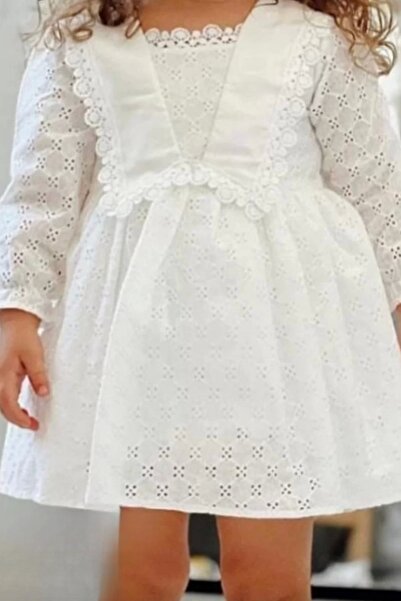 Kidmark Çocuk Modası Kız Çocuk Sırt Detaylı Güpür Elbise