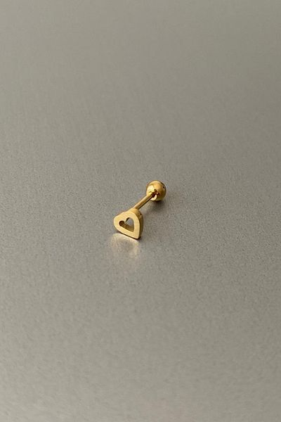 Jaida Moda Unisex Gold Frame Heart Figure Steel Tragus Helix Cartilage Piercing