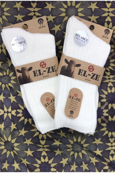 elze socks Kadın Yün Diyabetik Lastiksiz Şeker Çorap