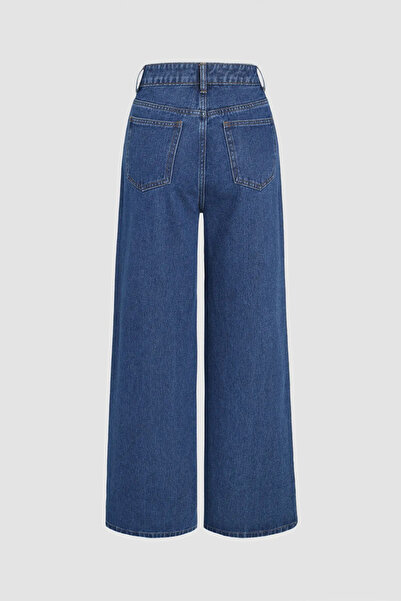 Hiccup Wide Leg Jeans with Stitching Detail