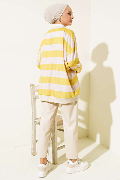 VOLT CLOTHİNG Women's Horizontal Striped Oversize Tunic