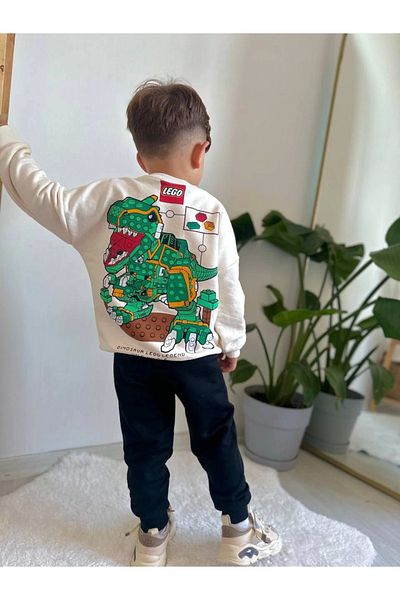Kidmark Çocuk Modası Boy's Dinosaur Printed Lego Set