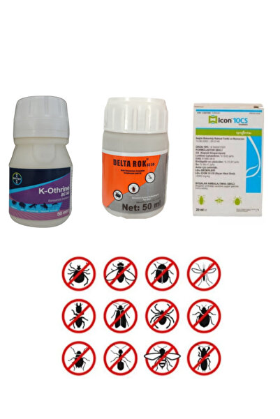 Bayer K-Othrine 50ML/Deltarok 50ML/İcon 10CS 25ML/3 Adet Haşere Böcek Sinek İ...