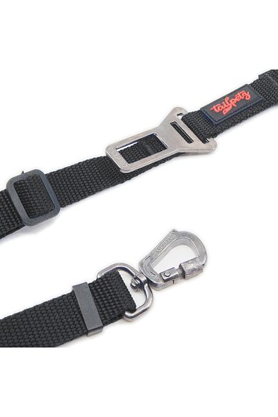 Tailpetz Black Travel Leash - Car Safety Cat Dog Walking Transport Strap