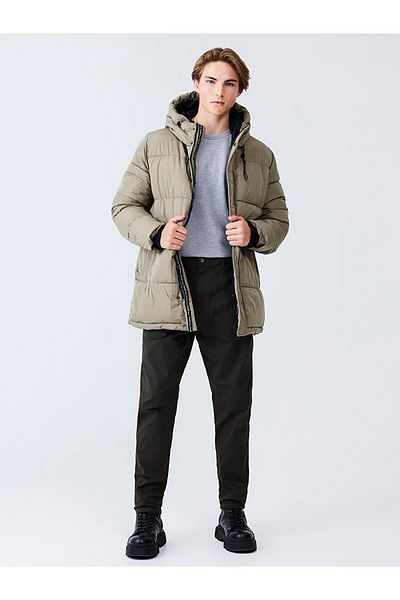 Ltb Hooded Puffer Green Jacket