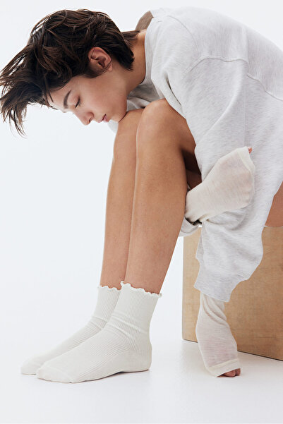 H&M 5'li Lastik Örgülü Çorap