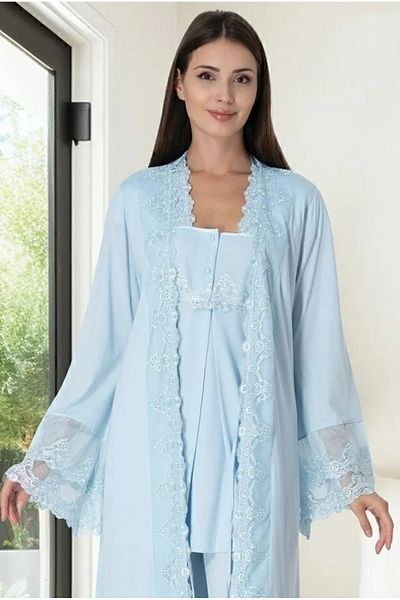 by İGP Set de pijamale de maternitate din dantela cu halat