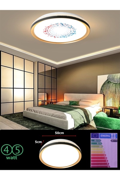 Gökyüzü Panel Gold Baskılı,Ledli Tavan Armatürü, 4150 Lümen, 50cm, 45watt, Yu...