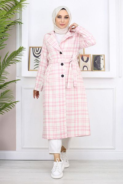 Moda Mihram Mantel mit Karomuster