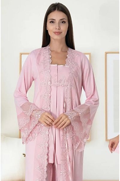 by İGP Lacy Maternity Pajama Set with Dressing Gown