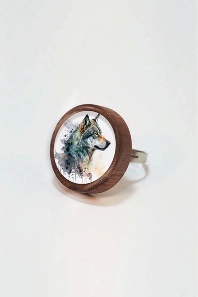 Tahtakolik Wolf Wooden Ring