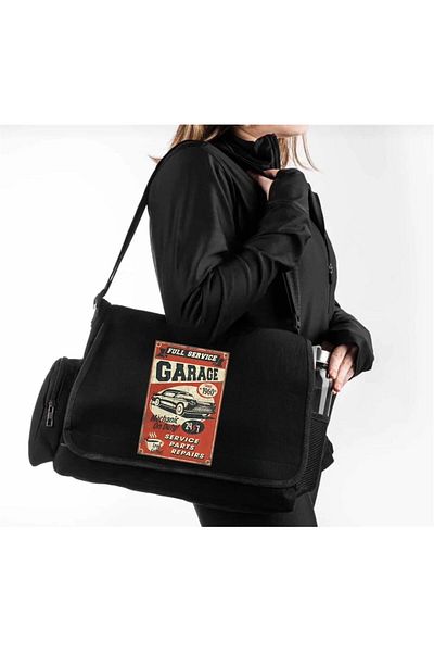 Aesthia 1960 Garage Nostalgia Design Special Printed Messenger Bag - Mingalondon