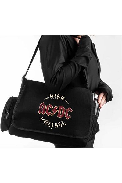Aesthia Geantă de mesager imprimată cu design de înaltă tensiune ACDC - Mingalondon