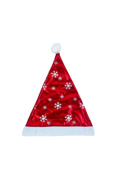 EkoStore Bright Fabric Christmas Hat - Snowflake Printed