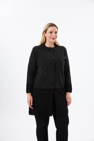 BELİN Belin Hakim Collar Patterned Knitwear Cardigan