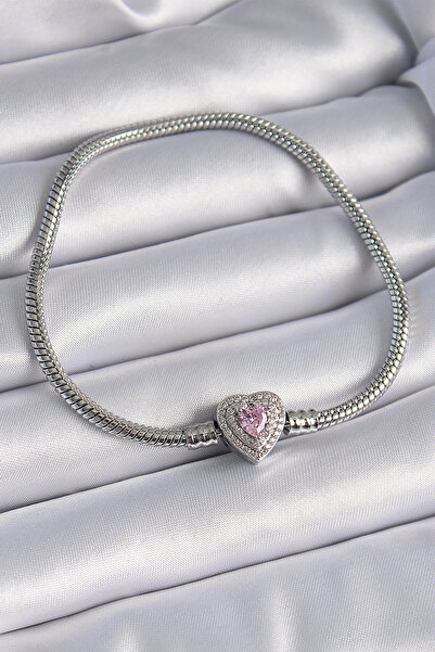 Twin Store Brass Zircon Stone Heart Figure Charm Model Women's Bracelet