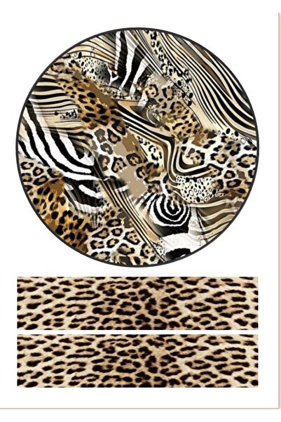 hediyehobihersey Leopar Desen Yenilebilir Pasta Süsü Pasta Kurabiye Şeker Ham...