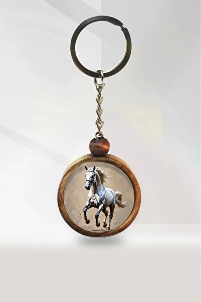 Tahtakolik سلسلة مفاتيح خشبية - تصميم حصان