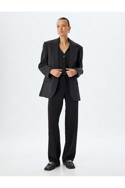 Koton Standard Waist Wide Leg Fabric Trousers