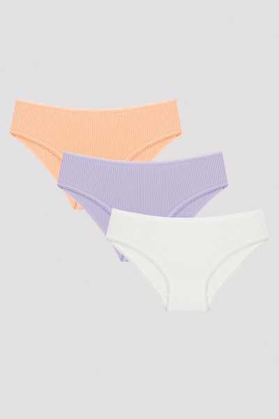 Penti Chiloți slip din 3 piese cu volane pentru fete multicolore