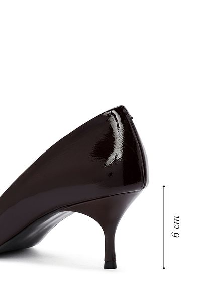 Derimod Women's Burgundy Thin Heeled Leather Stiletto 24Wfd 133116