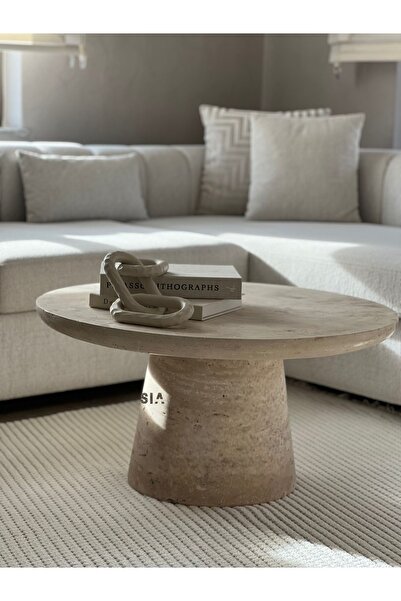 SİA ART DESİNG Doğal Traverten Orta Sehpa