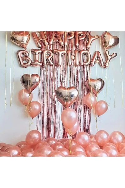 DÜVENCİ TİCARET ΣΕΤ ΜΠΑΛΟΝΙΩΝ ΦΥΛΛΟΥ ΓΙΑ ΓΕΝΕΘΛΙΑ ΣΕ ΧΡΩΜΑ ΡΟΖ ΧΡΥΣΟ