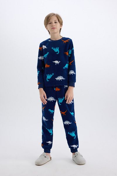 DeFacto 2-teiliges Polar-Pyjama-Set für Jungen mit normaler Passform D8784A8NS