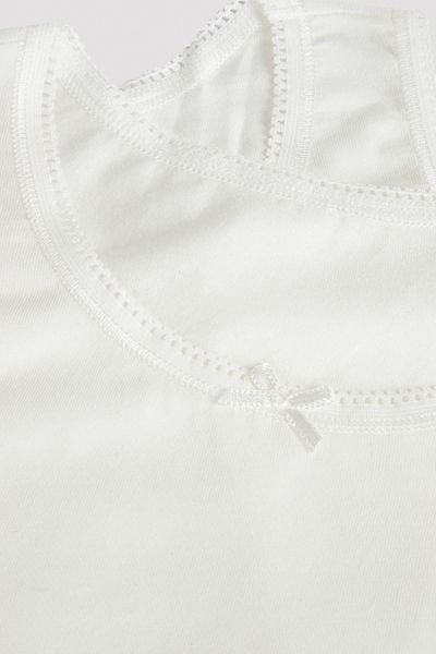 Penti White Colored Girl's Bow Organic 2-Piece Undershirt