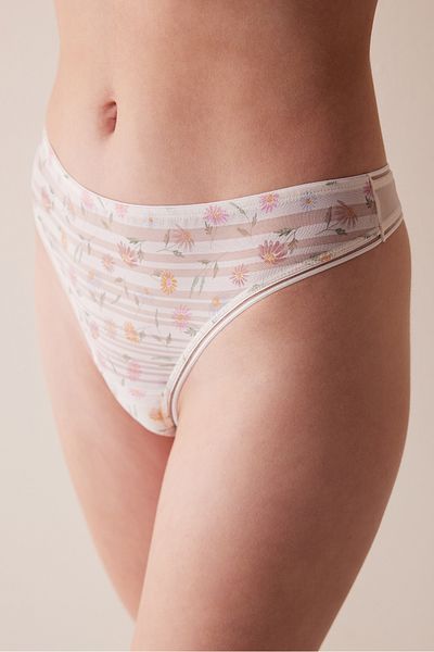 Penti Floral εκρού στρινγκ κιλότ