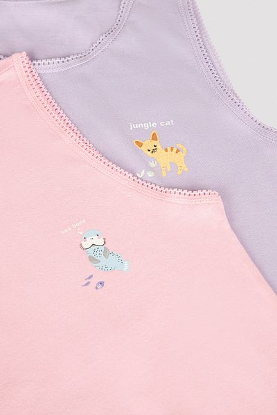 Penti Multicolored Girl's Patterned 2-Piece Undershirt