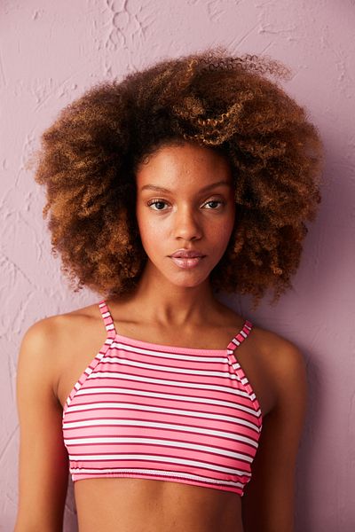 Penti Pink Bloom Striped Halter Bikini Top