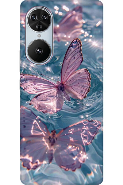 Reeder S19 Max Pro S Edge Kamera Korumalı Pembe Kelebek Baskılı Hd Silikon Kılıf