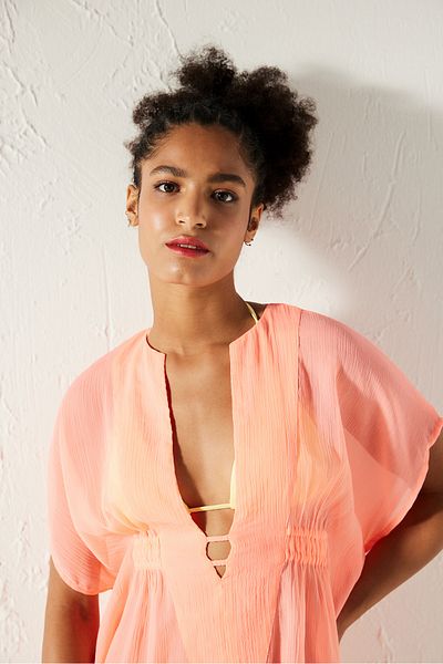 Penti Coral Color Basic Kaftan