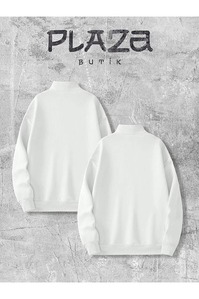 Plaza Butik Unisex Half Zipper Sweatshirt