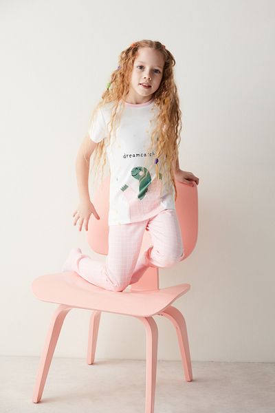 Penti Girl's Dreamcatcher Slogan Printed Pajama Set