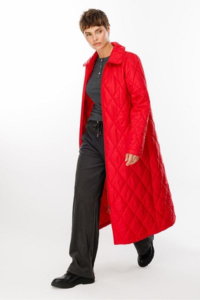 Micca Paris Red Trench Coat Coat - Lightweight and Fiber Insulated Spring Coat