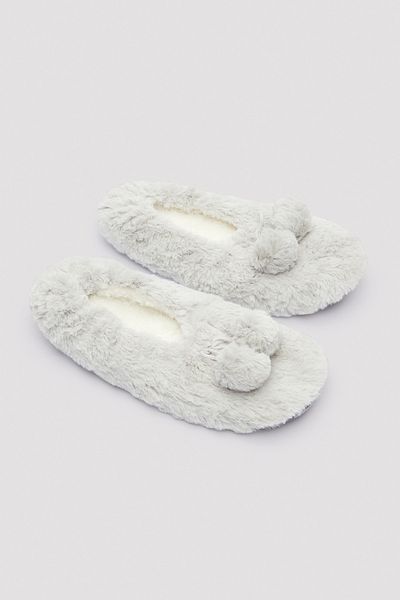 Penti Γκρι αφράτες κάλτσες Pompom Booties