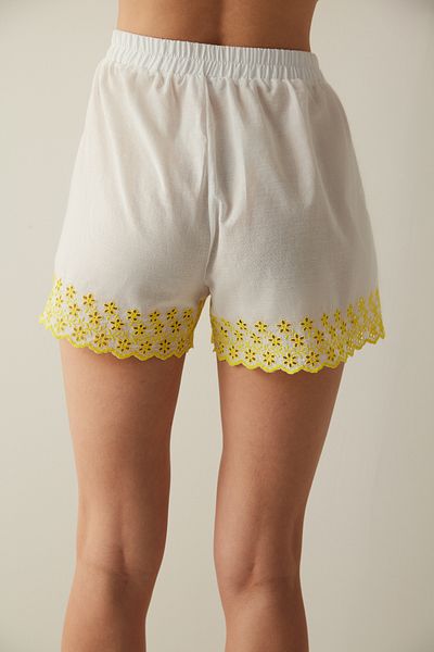 Penti Daisy Patterned Ecru Shorts Pajama Bottoms