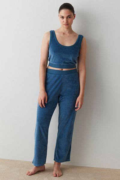 Penti Set de pijamale pufoase albastru închis